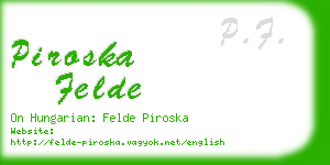 piroska felde business card